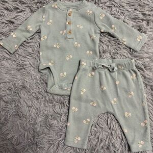 Light Green Floral Matching Set